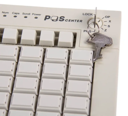 POS клавиатура программируемая POScenter S67 (мод. 63 клавиши, MSR, ключ, USB, 3, 0 м.), белая