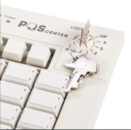 POS клавиатура программируемая POScenter S67 Lite (67 клавиш, ключ, USB), белая, арт. PCS67WH