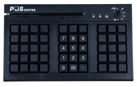 POS клавиатура программируемая POScenter S50A (50 клавиш, MSR, ключ, USB), чёрная