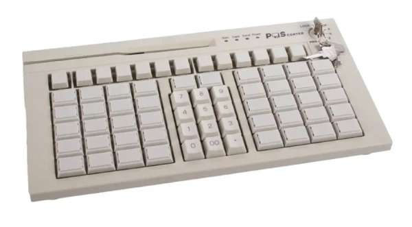 POS клавиатура программируемая POScenter S67 (мод. 63 клавиши, MSR, ключ, USB, 3, 0 м.), белая