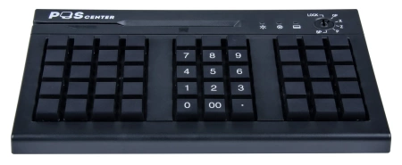 POS клавиатура программируемая POScenter S50A (50 клавиш, MSR, ключ, USB), чёрная